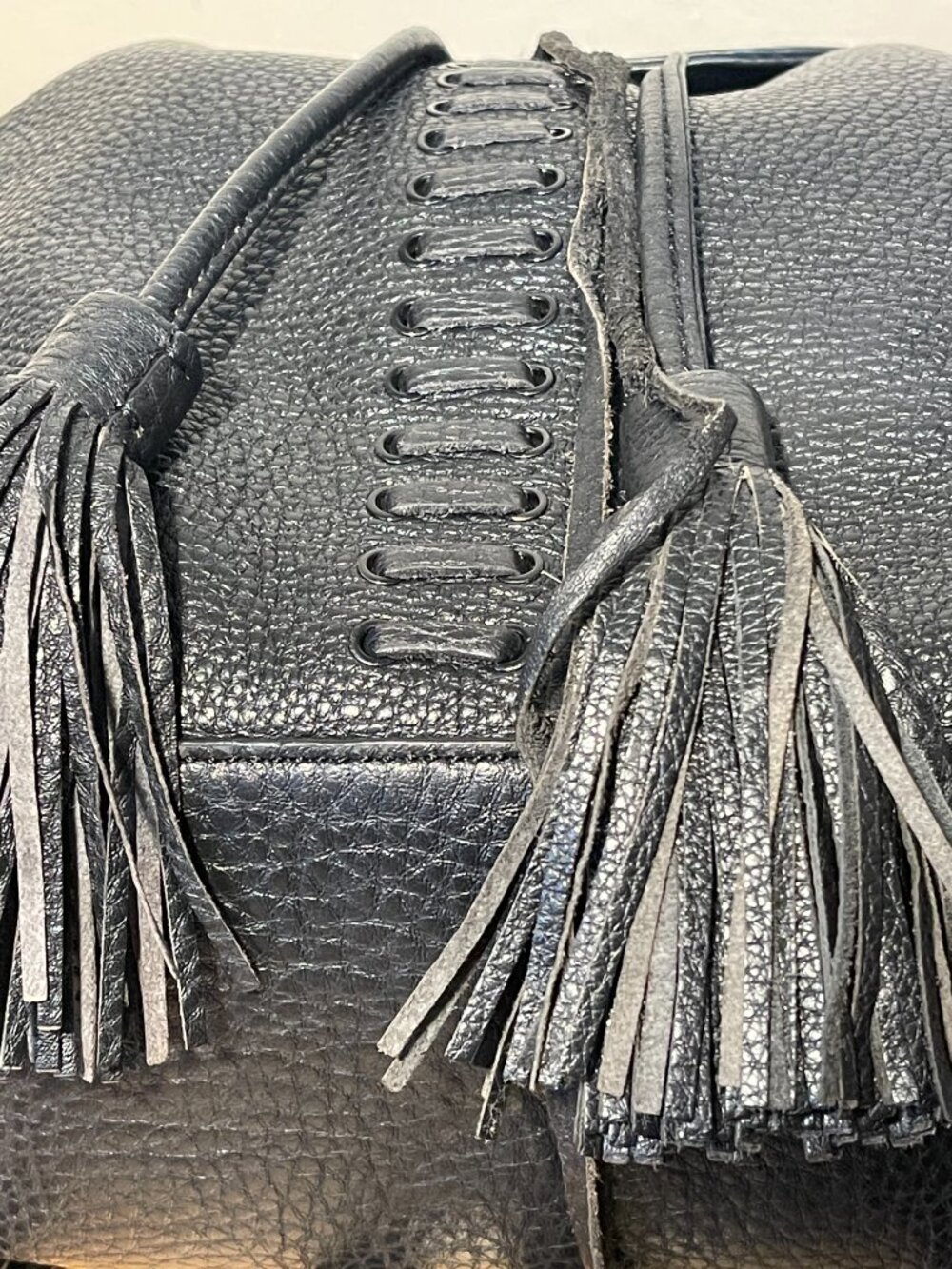 Rebecca Minkoff Moto Black Leather Backpack  Butter Soft Leather Tassel Detail - Picture 9 of 12